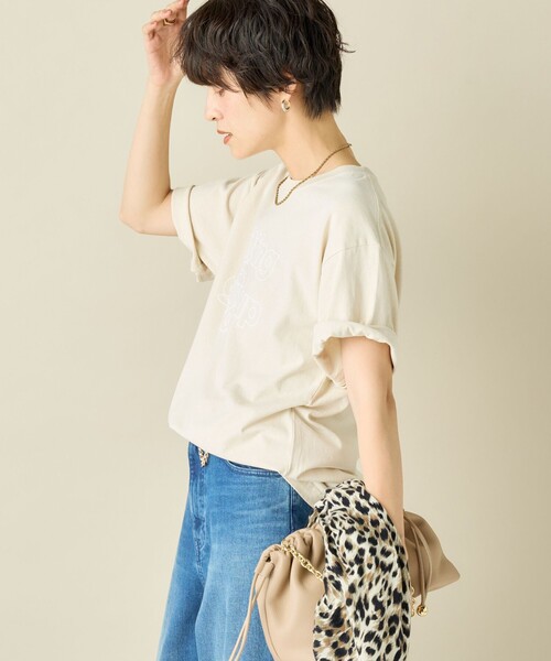 Rie Miller（リエミラー）の「ビッグシルエットTシャツ（Tシャツ/カットソー・レディース・ベージュ/ホワイト/ベージュ系その他・FREE）」の7枚目の写真