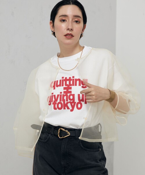 Rie Miller（リエミラー）の「ビッグシルエットTシャツ（Tシャツ/カットソー・レディース・ベージュ/ホワイト/ベージュ系その他・FREE）」の20枚目の写真