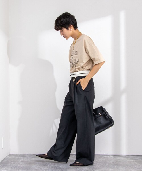 Rie Miller（リエミラー）の「ビッグシルエットTシャツ（Tシャツ/カットソー・レディース・ベージュ/ホワイト/ベージュ系その他・FREE）」の13枚目の写真