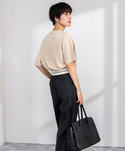 Rie Miller（リエミラー）の「ビッグシルエットTシャツ（Tシャツ/カットソー・レディース・ベージュ/ホワイト/ベージュ系その他・FREE）」の12枚目の写真