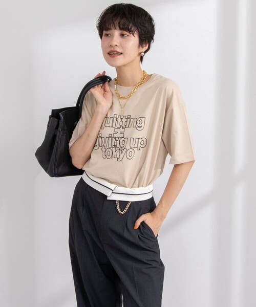 Rie Miller（リエミラー）の「ビッグシルエットTシャツ（Tシャツ/カットソー・レディース・ベージュ/ホワイト/ベージュ系その他・FREE）」の11枚目の写真