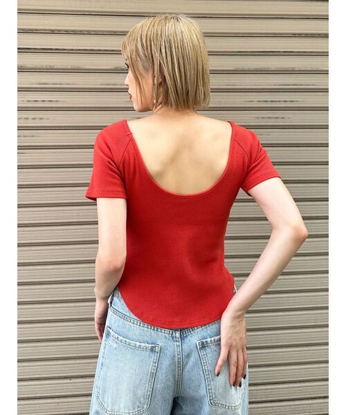 MURUA（ムルーア）の「バックシャンリブカットソー（Tシャツ/カットソー・レディース・オレンジ/ホワイト/ブラック・FREE）」の11枚目の写真