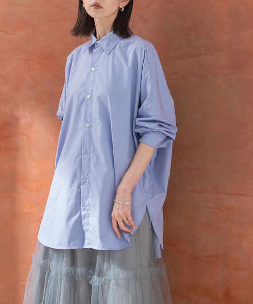 URBAN RESEARCH ROSSO WOMEN(アーバンリサーチ ロッソ)の「オーバースリットスリーブシャツ(シャツ/ブラウス・レディース・ライトブルー/ホワイト・FREE)」の11枚目の写真