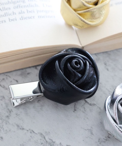 niko and...（ニコアンド）の「ローズミニヘアクリップ（バレッタ/ヘアクリップ・レディース・ブラック/イエロー/グレー・0）」の2枚目の写真