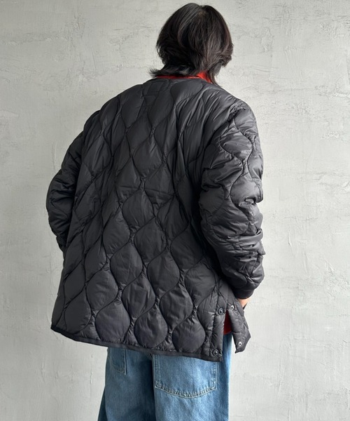 新品TAION ダウンジャケット　ミリタリー　ソフトシェル　チャコールグレー　S ミリタリー クルーネック ダウンジャケット-ソフトシェル – TAION