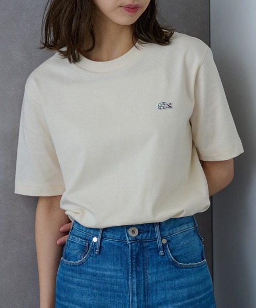 LACOSTE(ラコステ)の「【LACOSTE】ワンポイントロゴTシャツ TH5582-99(Tシャツ/カットソー・レディース・アイボリー/ホワイト/ネイビー/イエロー/ブラック/サックスブルー・XL/L/M/S/XS)」の21枚目の写真