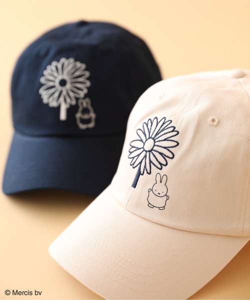Miffy（ ミッフィー）の「Miffy/フラワー刺繍キャップ（キャップ