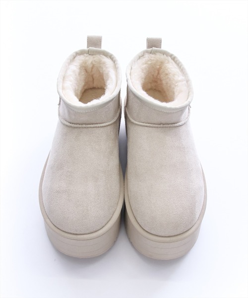 clear（クリア）の「【お気に入り登録数1万人突破！】厚底ショートムートンブーツ［大人 カジュアル 着回し力抜群］≪再入荷≫（ブーツ・レディース・キャメル/アイボリー・M/L）」の10枚目の写真