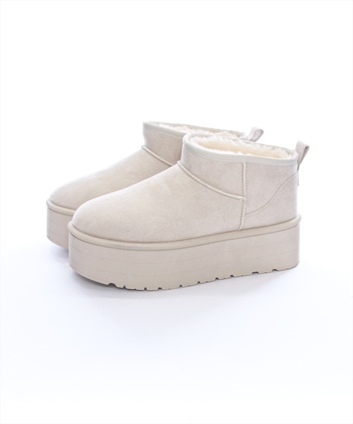 clear（クリア）の「【お気に入り登録数1万人突破！】厚底ショートムートンブーツ［大人 カジュアル 着回し力抜群］≪再入荷≫（ブーツ・レディース・キャメル/アイボリー・M/L）」の14枚目の写真