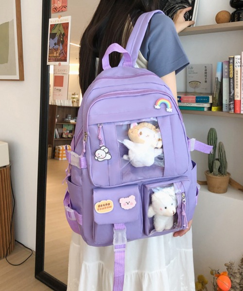 FReePLACe/クリアポケット付きナイロンリュックサック X12264（バック