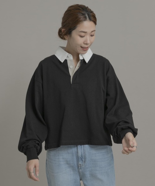 URBAN RESEARCH Sonny Label（アーバンリサーチサニーレーベル）の「TRIPLE CROWN　ショートポロシャツ（ポロシャツ・レディース・ブラック/ベージュ系その他/ナチュラル・MEDIUM）」の4枚目の写真