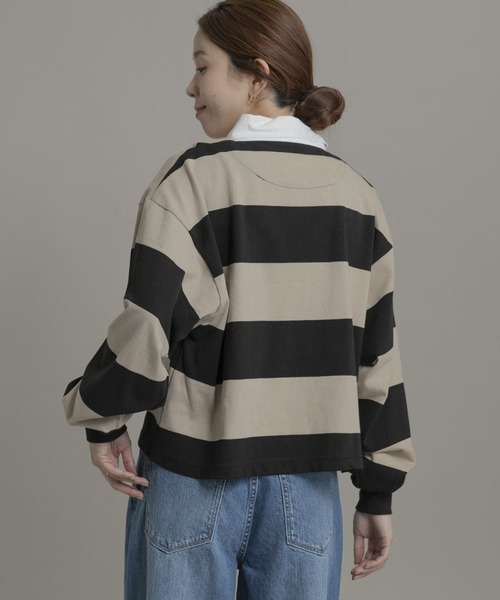 URBAN RESEARCH Sonny Label（アーバンリサーチサニーレーベル）の「TRIPLE CROWN　ショートポロシャツ（ポロシャツ・レディース・ブラック/ベージュ系その他/ナチュラル・MEDIUM）」の9枚目の写真