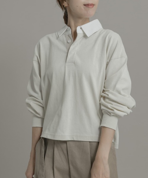 URBAN RESEARCH Sonny Label（アーバンリサーチサニーレーベル）の「TRIPLE CROWN　ショートポロシャツ（ポロシャツ・レディース・ブラック/ベージュ系その他/ナチュラル・MEDIUM）」の10枚目の写真