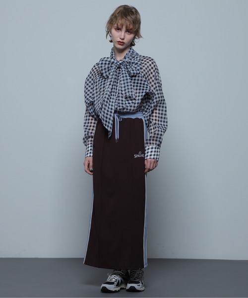 ROSE BUD（ローズバッド）の「ボウタイブラウス（シャツ/ブラウス・レディース・ブラック/ホワイト系その他/ライトグリーン・FREE）」の4枚目の写真