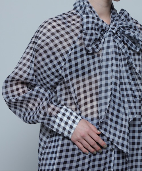 ROSE BUD（ローズバッド）の「ボウタイブラウス（シャツ/ブラウス・レディース・ブラック/ホワイト系その他/ライトグリーン・FREE）」の11枚目の写真