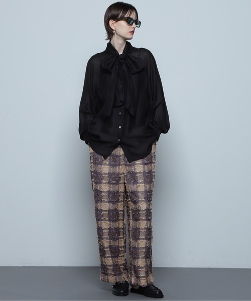 ROSE BUD（ローズバッド）の「ボウタイブラウス（シャツ/ブラウス・レディース・ブラック/ホワイト系その他/ライトグリーン・FREE）」の13枚目の写真