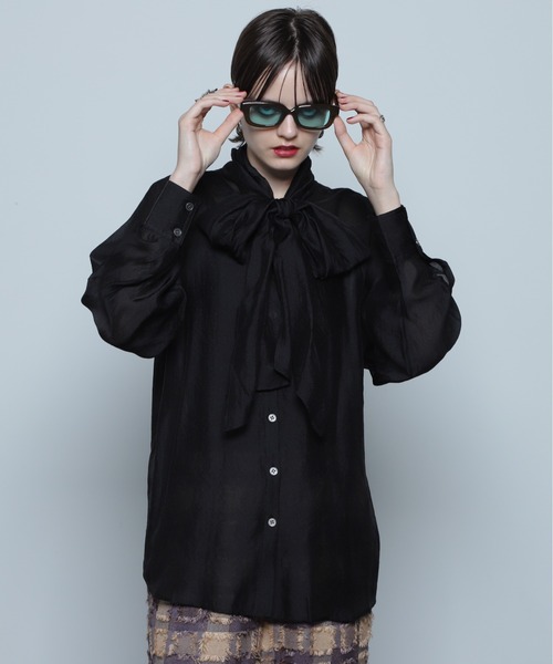 ROSE BUD（ローズバッド）の「ボウタイブラウス（シャツ/ブラウス・レディース・ブラック/ホワイト系その他/ライトグリーン・FREE）」の17枚目の写真