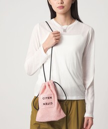 <CITEN>キラキラニットクリアロゴキンチャクショルダーバッグ