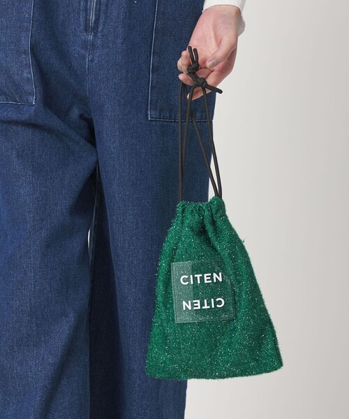 CITEN(シテン)の「<CITEN>キラキラニットクリアロゴキンチャクショルダーバッグ(ショルダーバッグ・レディース・ブラック/シルバー/ベージュ/ロイヤルブルー/オリーブ/ダークグリーン/ライトピンク・FREE)」の4枚目の写真