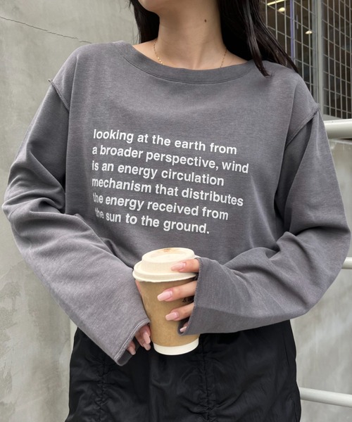 CIAOPANIC TYPY（チャオパニックティピー）の「シアースムースアソートプリントTEE（Tシャツ/カットソー・レディース・チャコールグレー/アイボリー/グレー系その他/ホワイト・ONE SIZE）」の4枚目の写真