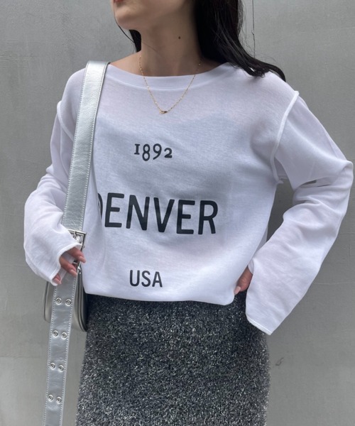 CIAOPANIC TYPY（チャオパニックティピー）の「シアースムースアソートプリントTEE（Tシャツ/カットソー・レディース・チャコールグレー/アイボリー/グレー系その他/ホワイト・ONE SIZE）」の5枚目の写真