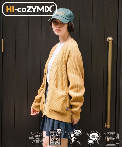 FREAK'S STORE（フリークスストア）の「FREAK’S STORE/フリークスストア Hi-coZYMIX 畔編みカーディガン /リラックスフィット（カーディガン/ボレロ・メンズ・サックスブルー/ブラック/ダークブラウン/グリーン/グレー/グレイッシュベージュ/マスタード・LARGE/MEDIUM/SMALL）」の7枚目の写真