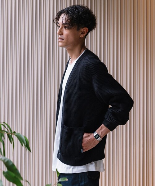 FREAK'S STORE（フリークスストア）の「FREAK’S STORE/フリークスストア Hi-coZYMIX 畔編みカーディガン /リラックスフィット（カーディガン/ボレロ・メンズ・サックスブルー/ブラック/ダークブラウン/グリーン/グレー/グレイッシュベージュ/マスタード・LARGE/MEDIUM/SMALL）」の14枚目の写真