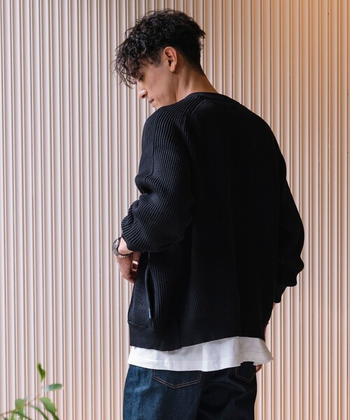 FREAK'S STORE（フリークスストア）の「FREAK’S STORE/フリークスストア Hi-coZYMIX 畔編みカーディガン /リラックスフィット（カーディガン/ボレロ・メンズ・サックスブルー/ブラック/ダークブラウン/グリーン/グレー/グレイッシュベージュ/マスタード・LARGE/MEDIUM/SMALL）」の15枚目の写真
