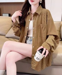 【オシャレ☆jena】コーデュロイ　黄土色　ブラウス　サイズF WEB限定サイズ(XL)】コーデュロイシェフパンツ