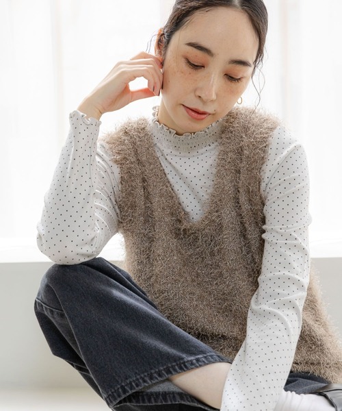 セール】3ゲージフサフサヤーンベスト（ベスト）｜studio CLIP