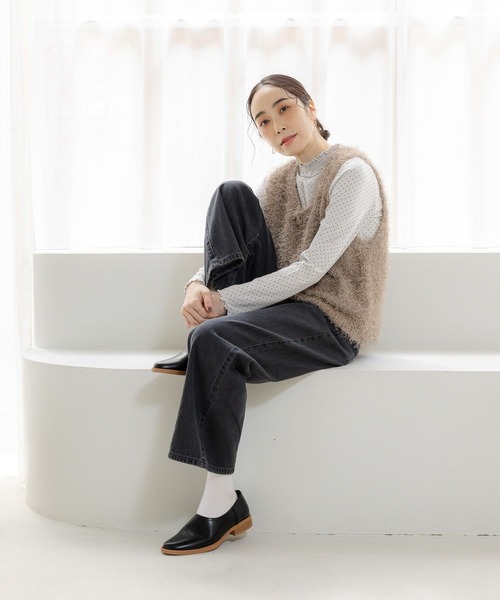 studio CLIP(スタディオクリップ)の「3ゲージフサフサヤーンベスト(ベスト・レディース・ベージュ/サンドグレー/ライトブルー・FREE)」の7枚目の写真