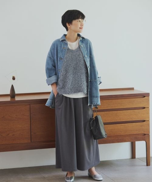 studio CLIP(スタディオクリップ)の「3ゲージフサフサヤーンベスト(ベスト・レディース・ベージュ/サンドグレー/ライトブルー・FREE)」の9枚目の写真