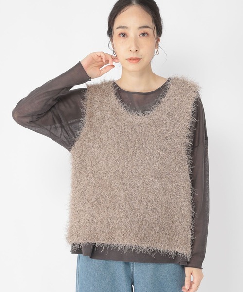 セール】3ゲージフサフサヤーンベスト（ベスト）｜studio CLIP