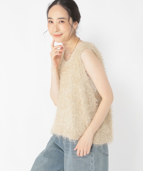studio CLIP(スタディオクリップ)の「3ゲージフサフサヤーンベスト(ベスト・レディース・ベージュ/サンドグレー/ライトブルー・FREE)」の17枚目の写真