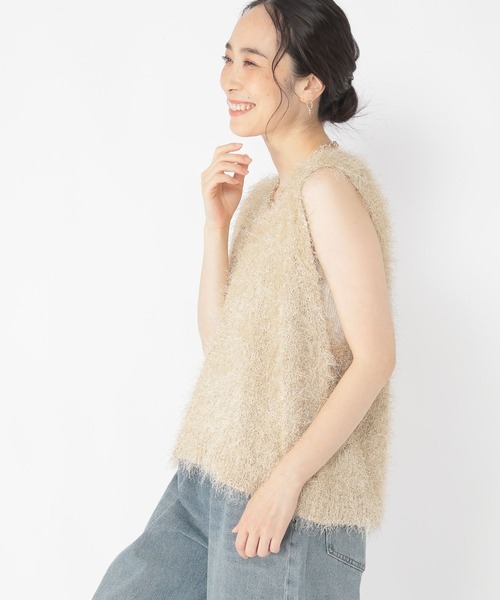studio CLIP(スタディオクリップ)の「3ゲージフサフサヤーンベスト(ベスト・レディース・ベージュ/サンドグレー/ライトブルー・FREE)」の18枚目の写真