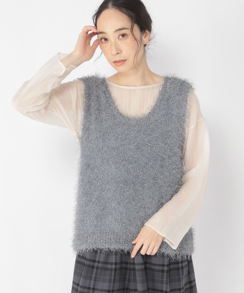 studio CLIP(スタディオクリップ)の「3ゲージフサフサヤーンベスト(ベスト・レディース・ベージュ/サンドグレー/ライトブルー・FREE)」の19枚目の写真