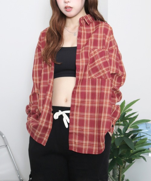almo(アルモ)の「ペイルチェックシャツ(se)(シャツ/ブラウス・レディース・ベージュ/グリーン/レッド/サックスブルー/ブラック・FREE)」の17枚目の写真