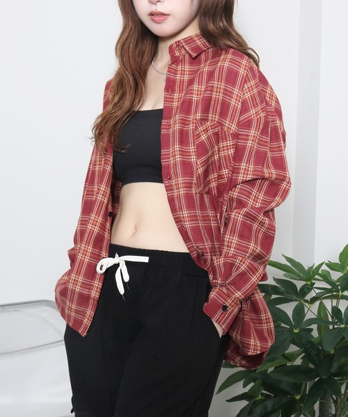 almo(アルモ)の「ペイルチェックシャツ(se)(シャツ/ブラウス・レディース・ベージュ/グリーン/レッド/サックスブルー/ブラック・FREE)」の18枚目の写真
