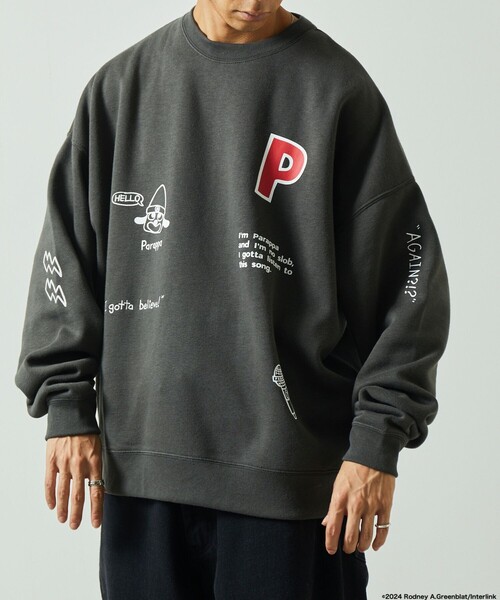 【セール】限定展開 PaRappa the Rapper/パラッパラッパー 別注 リラックスフィット ランダムプリント クルーネックスウェット/Random（スウェット）｜FREAK'S STORE（フリークスストア）