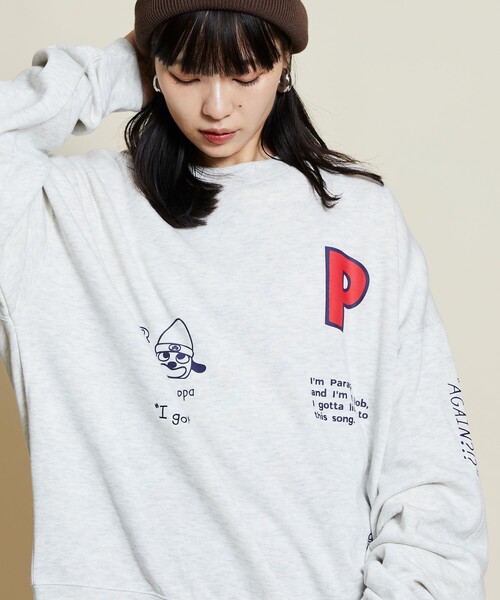 【セール】限定展開 PaRappa the Rapper/パラッパラッパー 別注 リラックスフィット ランダムプリント クルーネックスウェット/Random（スウェット）｜FREAK'S STORE（フリークスストア）