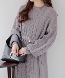 【WEB限定】ケーブルニットワンピース