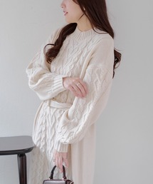 【WEB限定】ケーブルニットワンピース