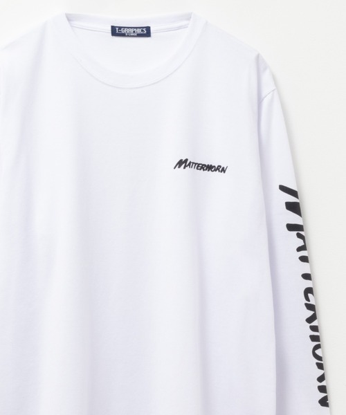 Mac-House(マックハウス)の「T-GRAPHICS 袖ロゴプリント長袖Tシャツ(Tシャツ/カットソー・メンズ・ホワイト/ブラック/カーキ/ブルーグレー・S/M/L/XL)」の2枚目の写真