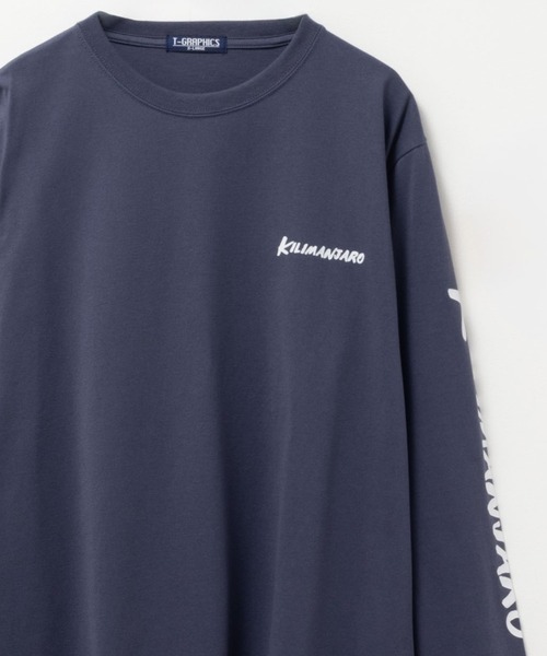 Mac-House(マックハウス)の「T-GRAPHICS 袖ロゴプリント長袖Tシャツ(Tシャツ/カットソー・メンズ・ホワイト/ブラック/カーキ/ブルーグレー・S/M/L/XL)」の3枚目の写真