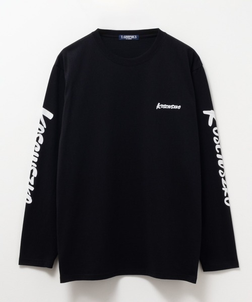 Mac-House(マックハウス)の「T-GRAPHICS 袖ロゴプリント長袖Tシャツ(Tシャツ/カットソー・メンズ・ホワイト/ブラック/カーキ/ブルーグレー・S/M/L/XL)」の9枚目の写真