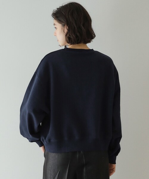 OPAQUE.CLIP（オペークドットクリップ）の「◆《美人百花掲載》ロゴ裏毛ショートトップス【洗濯機洗い可】（Tシャツ/カットソー・レディース・ホワイト/ネイビー/グレー・38/40/42）」の18枚目の写真