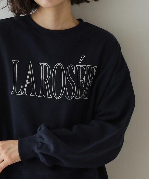 OPAQUE.CLIP（オペークドットクリップ）の「◆《美人百花掲載》ロゴ裏毛ショートトップス【洗濯機洗い可】（Tシャツ/カットソー・レディース・ホワイト/ネイビー/グレー・38/40/42）」の20枚目の写真