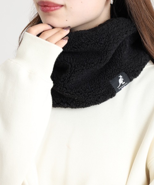 KANGOL(カンゴール)の「KANGOL ボア&フェイクファーネックウォーマー(ネックウォーマー/スヌード・レディース・グレイッシュベージュ/ブラック/ブラック系/ベージュ/オフホワイト・FREE)」の2枚目の写真
