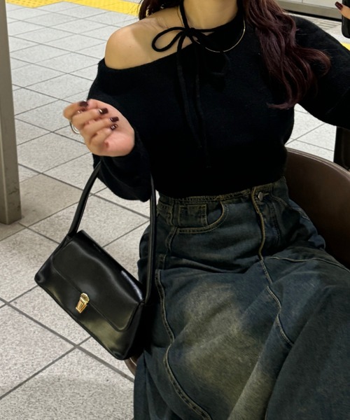 efill（エフィル）の「スクエア クラッチバック / ハンドバック（ハンドバッグ・レディース・ブラック・FREE）」の7枚目の写真