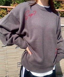 y/m by misato | ロゴ刺繍ニットトップス(ニット/セーター)